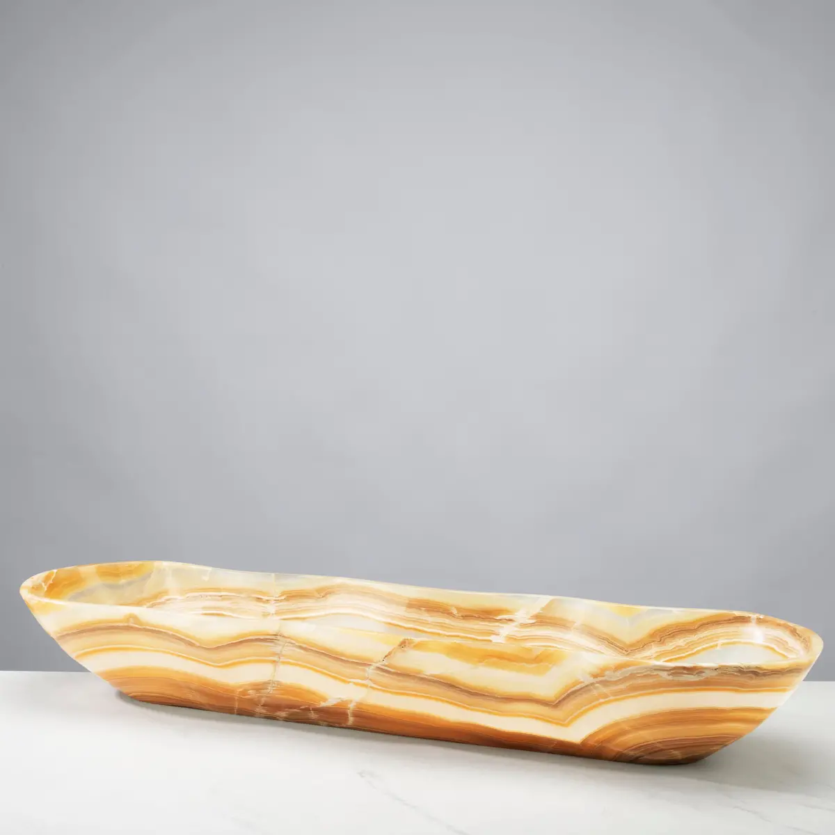 Amber Onyx Canoe Bowl - 31 In 1