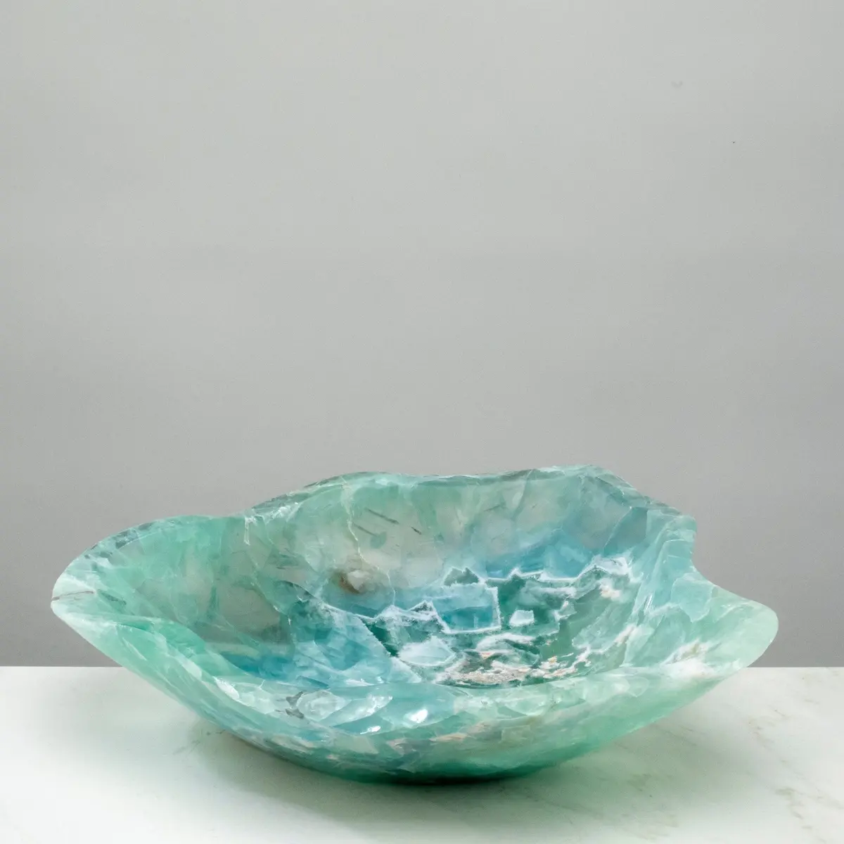Natural Blue / Green Fluorite Bowl 14.5" 1
