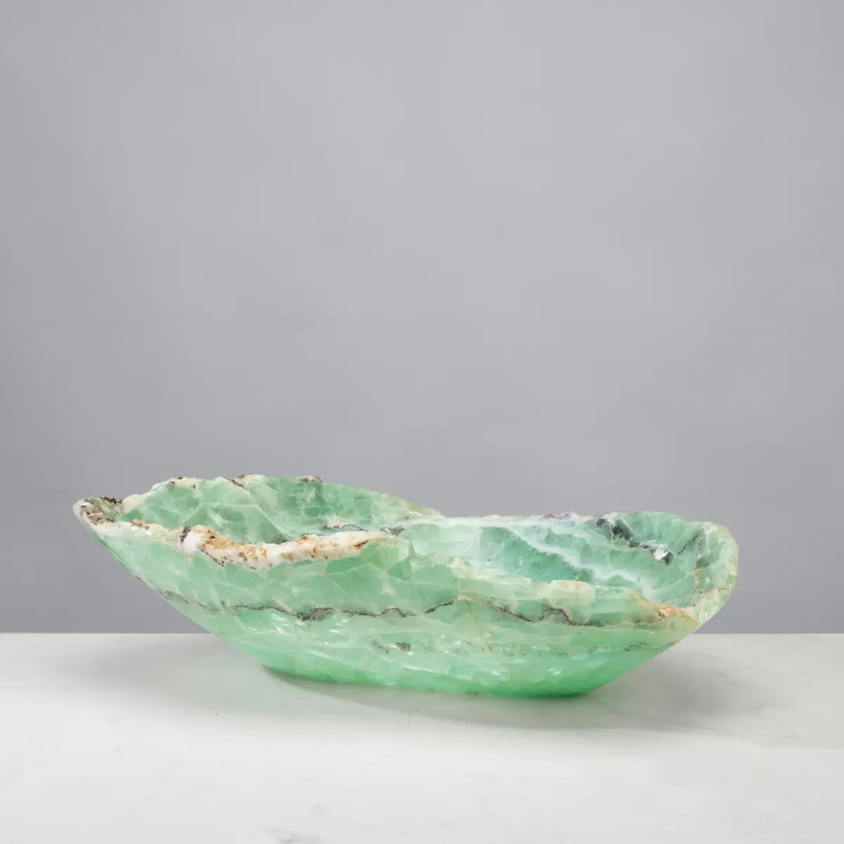 Natural Green Fluorite Bowl 14" 1