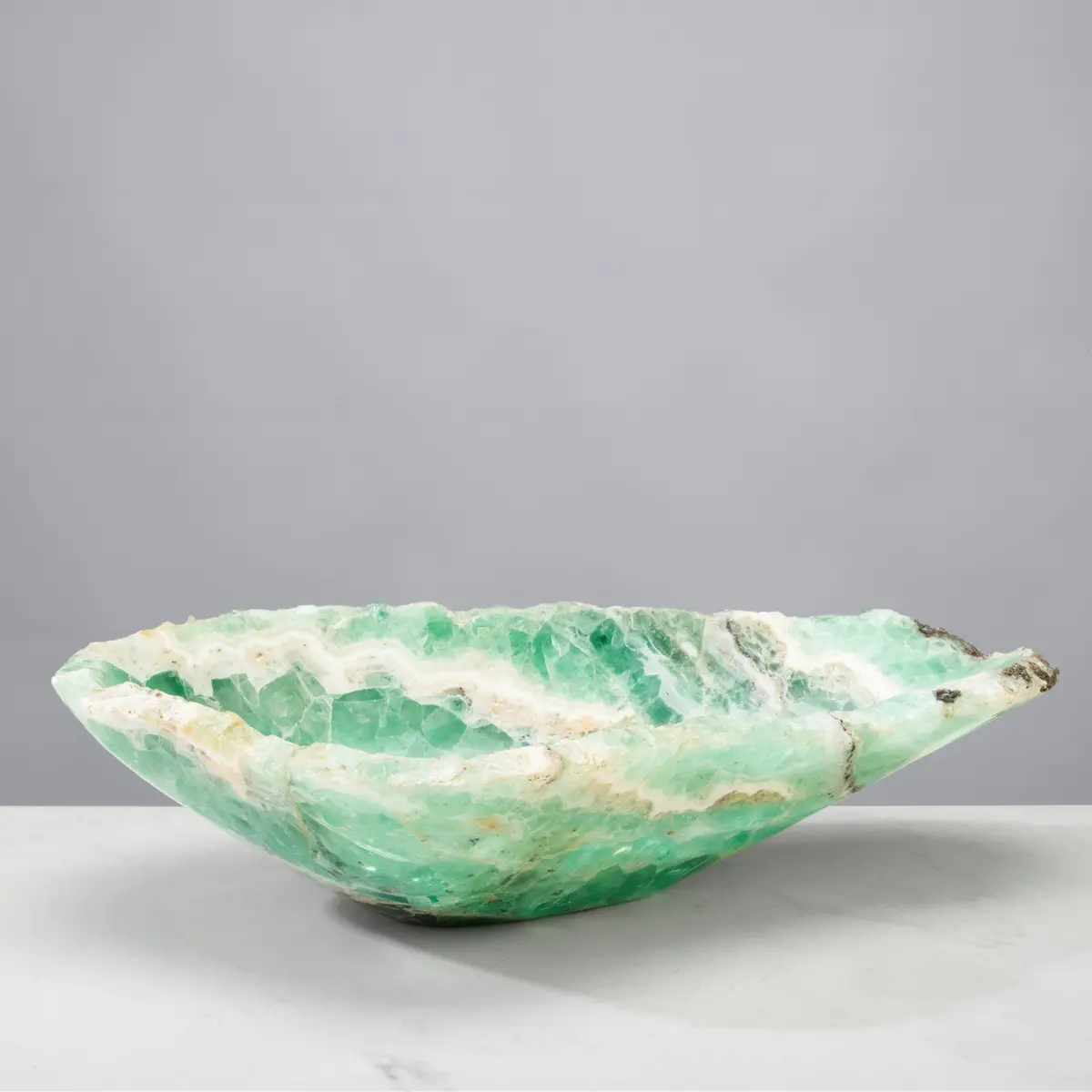 Natural Green Fluorite Bowl 16" 1
