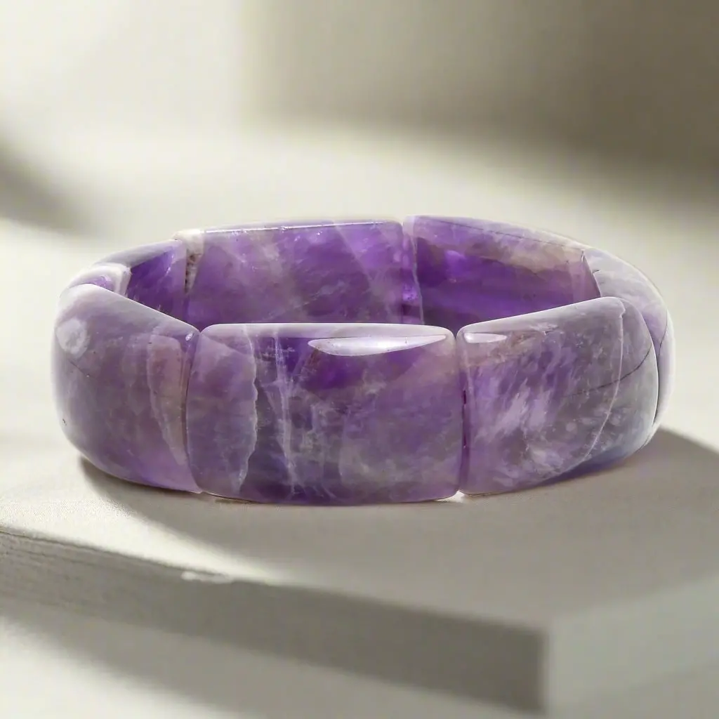 30Mm Amethyst Stretch Bangle 1