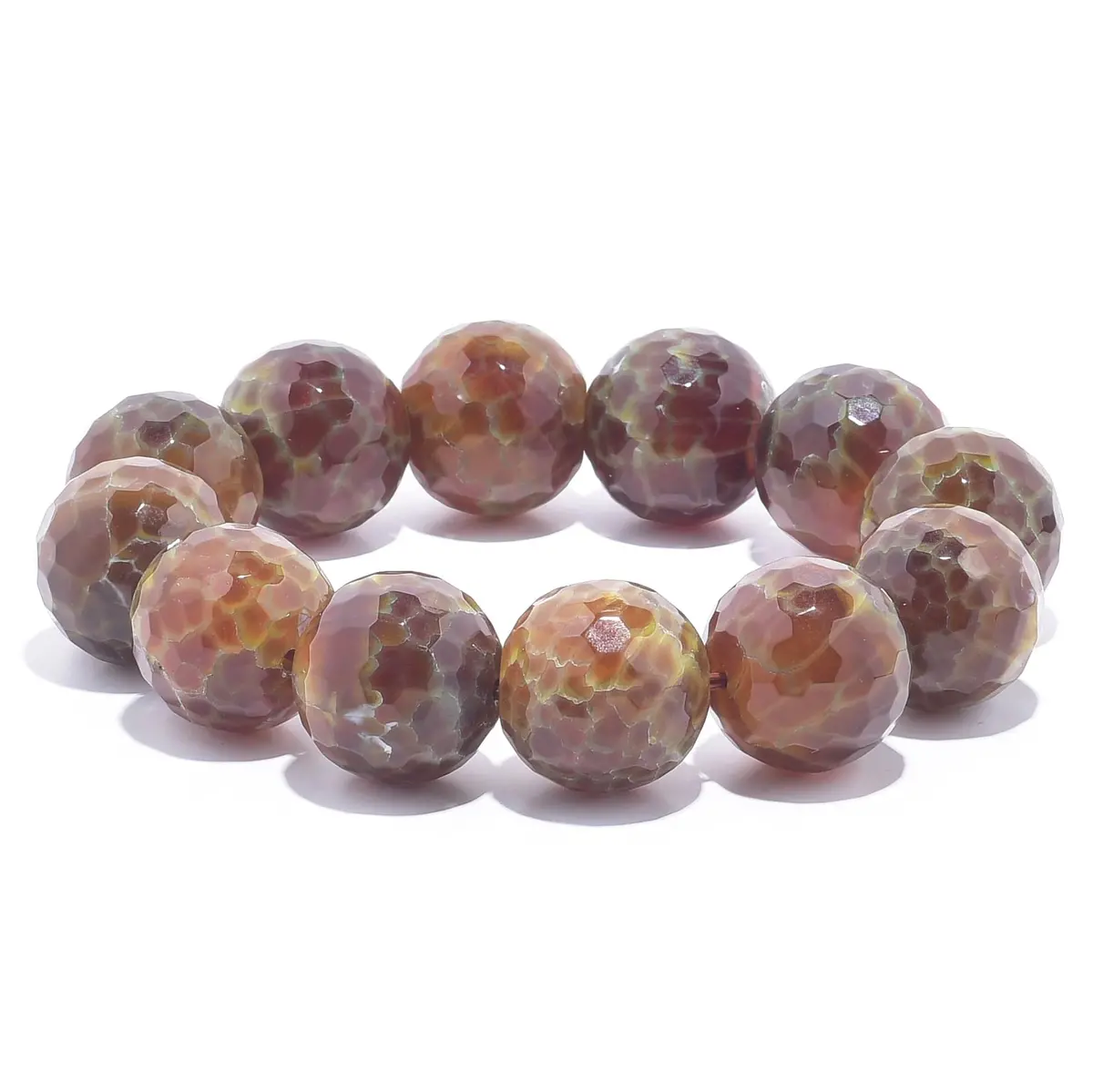 Agate Faceted Natural 20Mm Gemstone Bead Elastic Bracelet 1