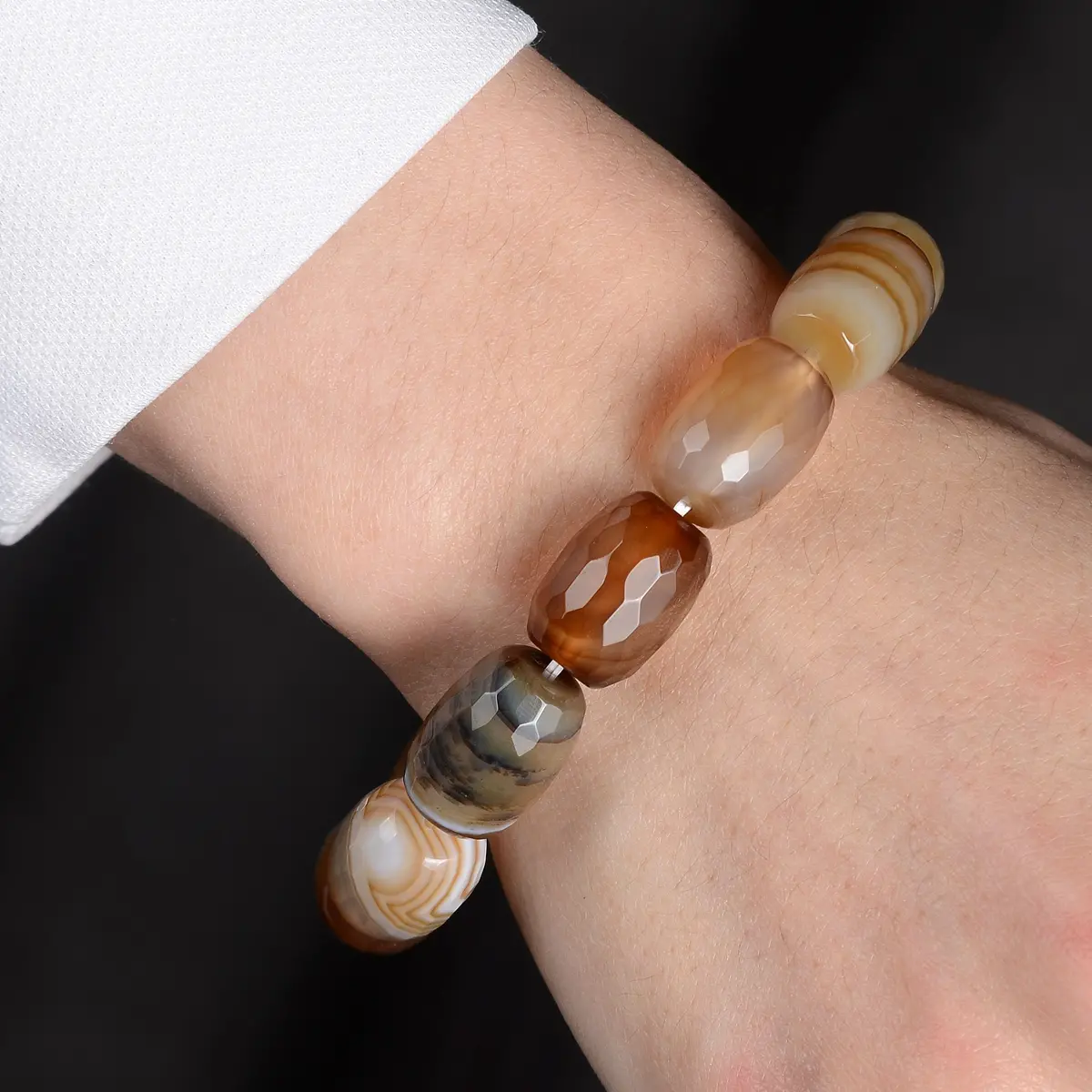 Agate Natural Gemstone Elastic Bracelet 1