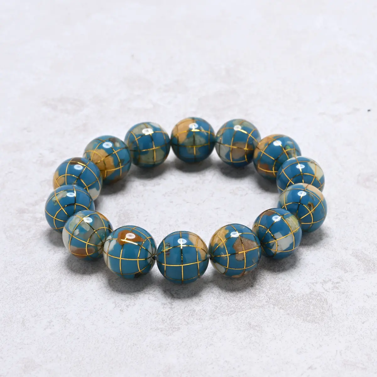 Denim Lapis Gemstone Globe Bracelet 1