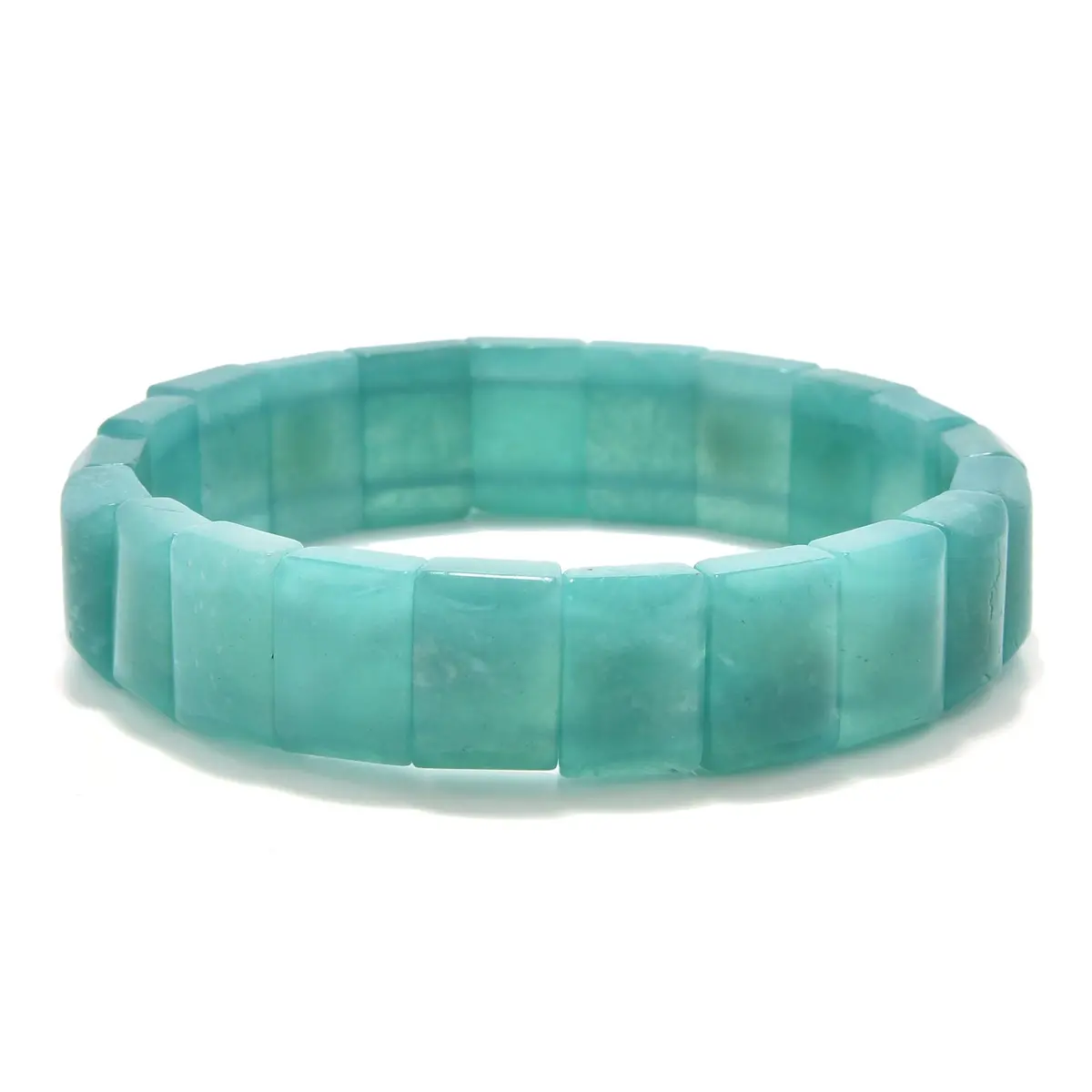 Gem Grade Amazonite 16Mm Gemstone Elastic Bracelet 1