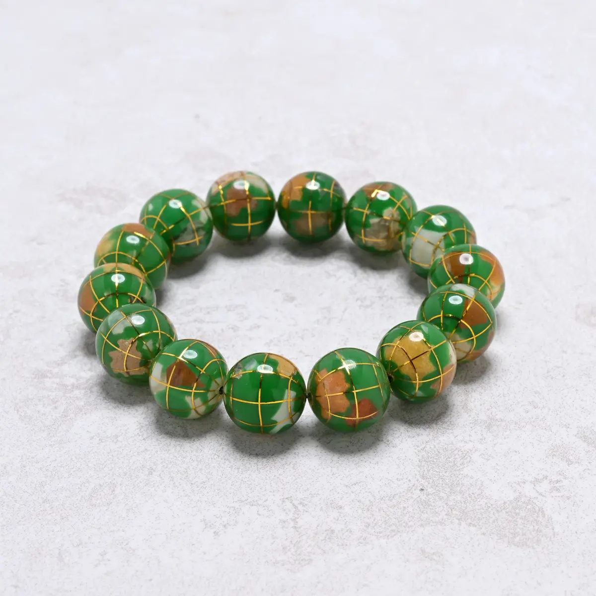 Green Jasper Gemstone Globe Bracelet 1