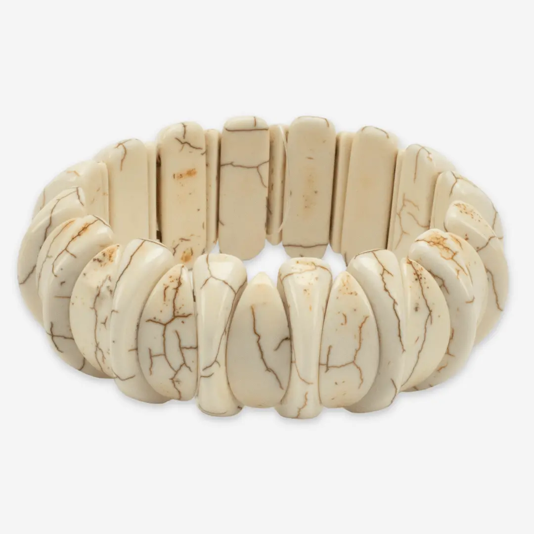 Howlite Gemstone Elastic Bracelet 1