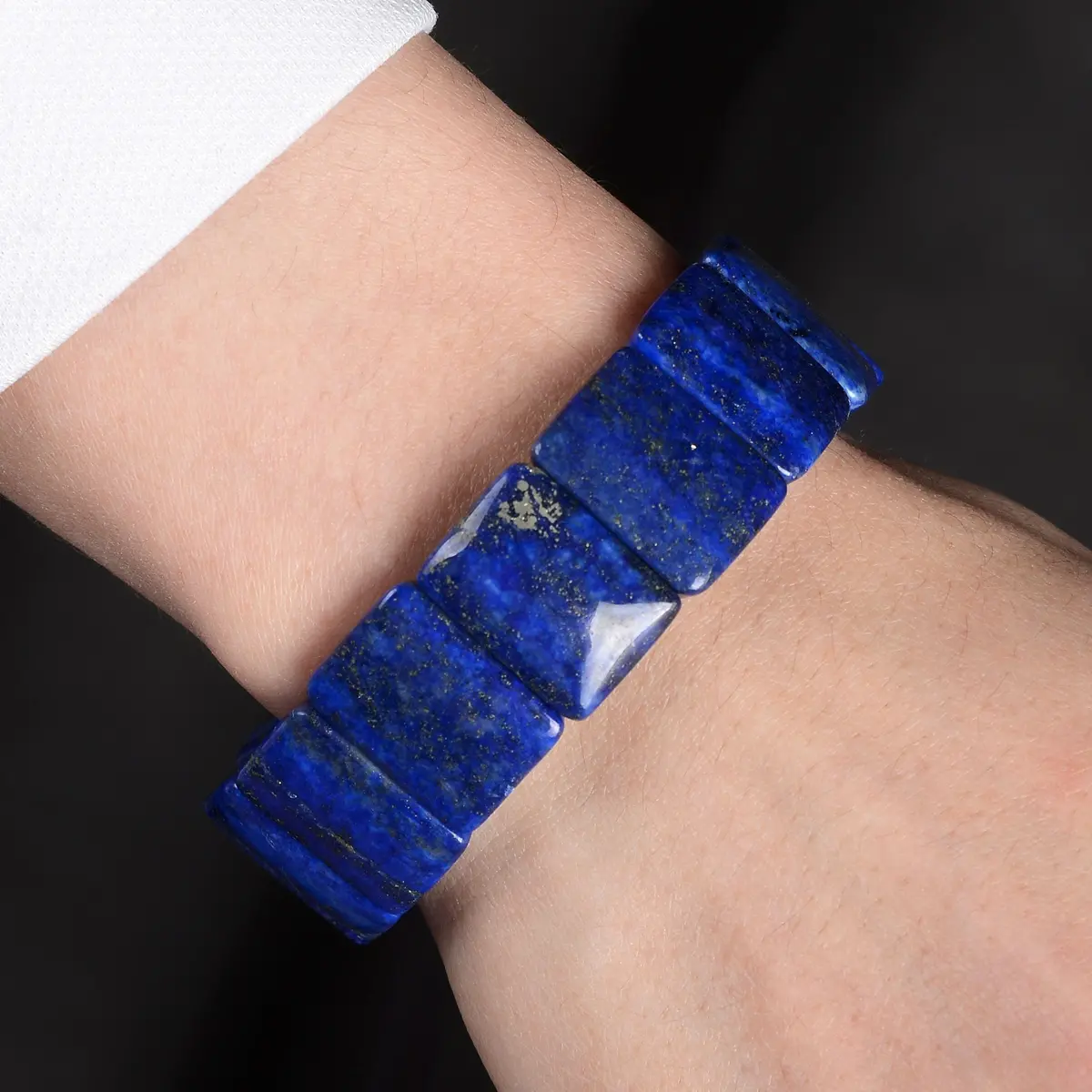 Lapis Lazuli Natural Gemstone Elastic Bracelet 1