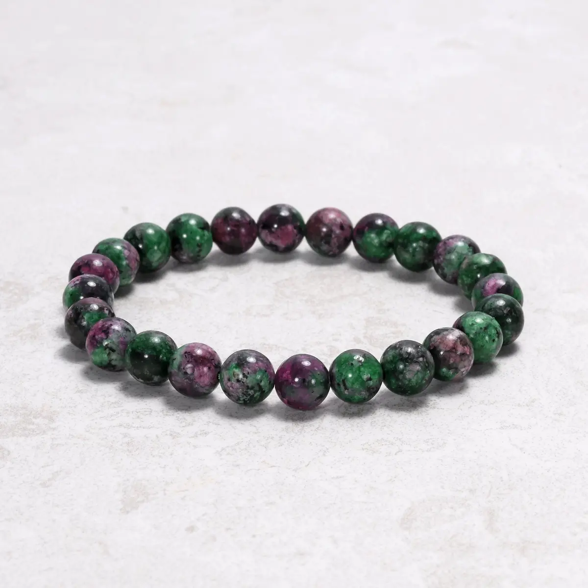 Natural Ruby Zoisite 8 Mm Beaded Gemstone Bracelet 1