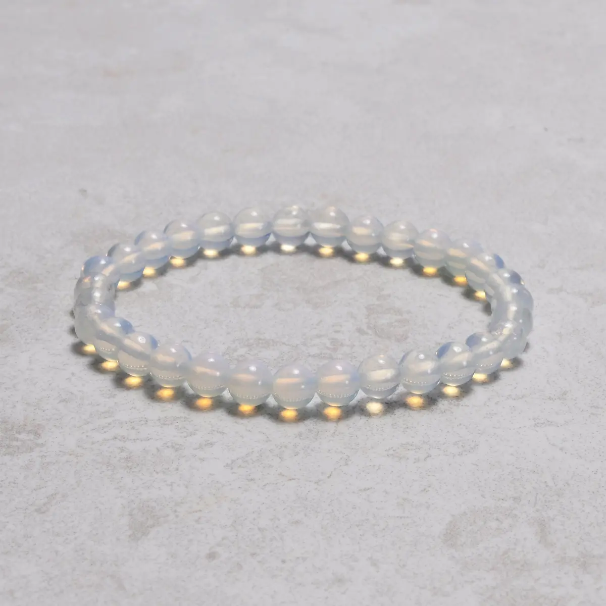 Opalite Moonstone 6Mm Gemstone Bead Bracelet 1