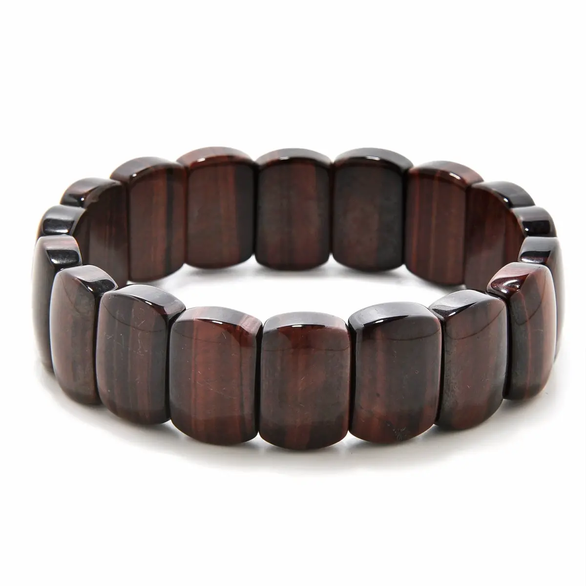 Red Tiger Eye 17Mm Beads Gemstone Elastic Bracelet 1