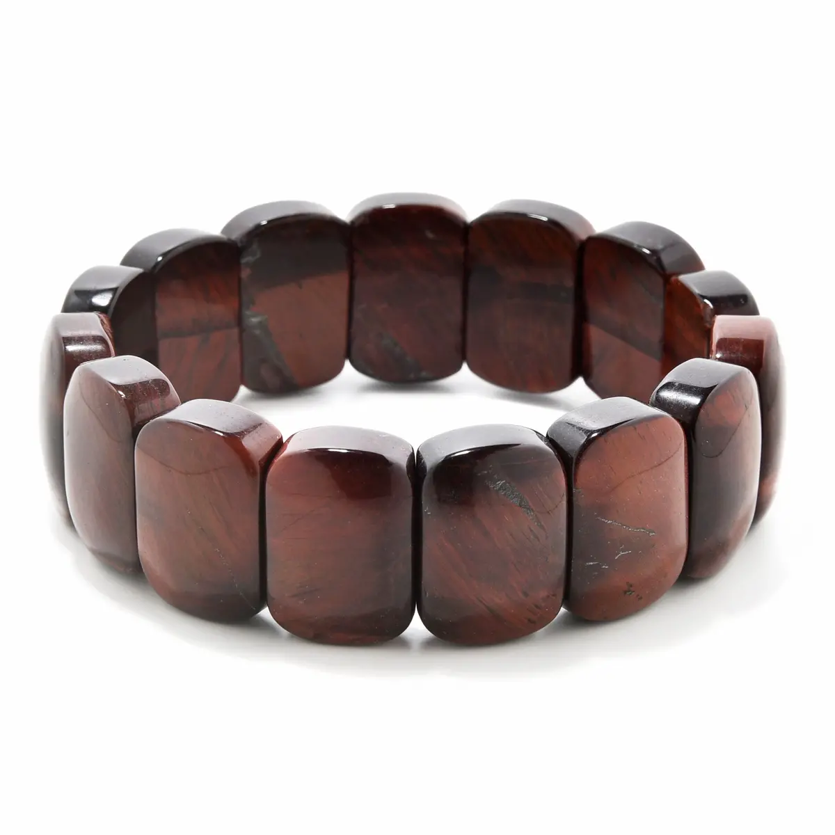 Tiger Eye 20Mm Beads Gemstone Elastic Bracelet 1
