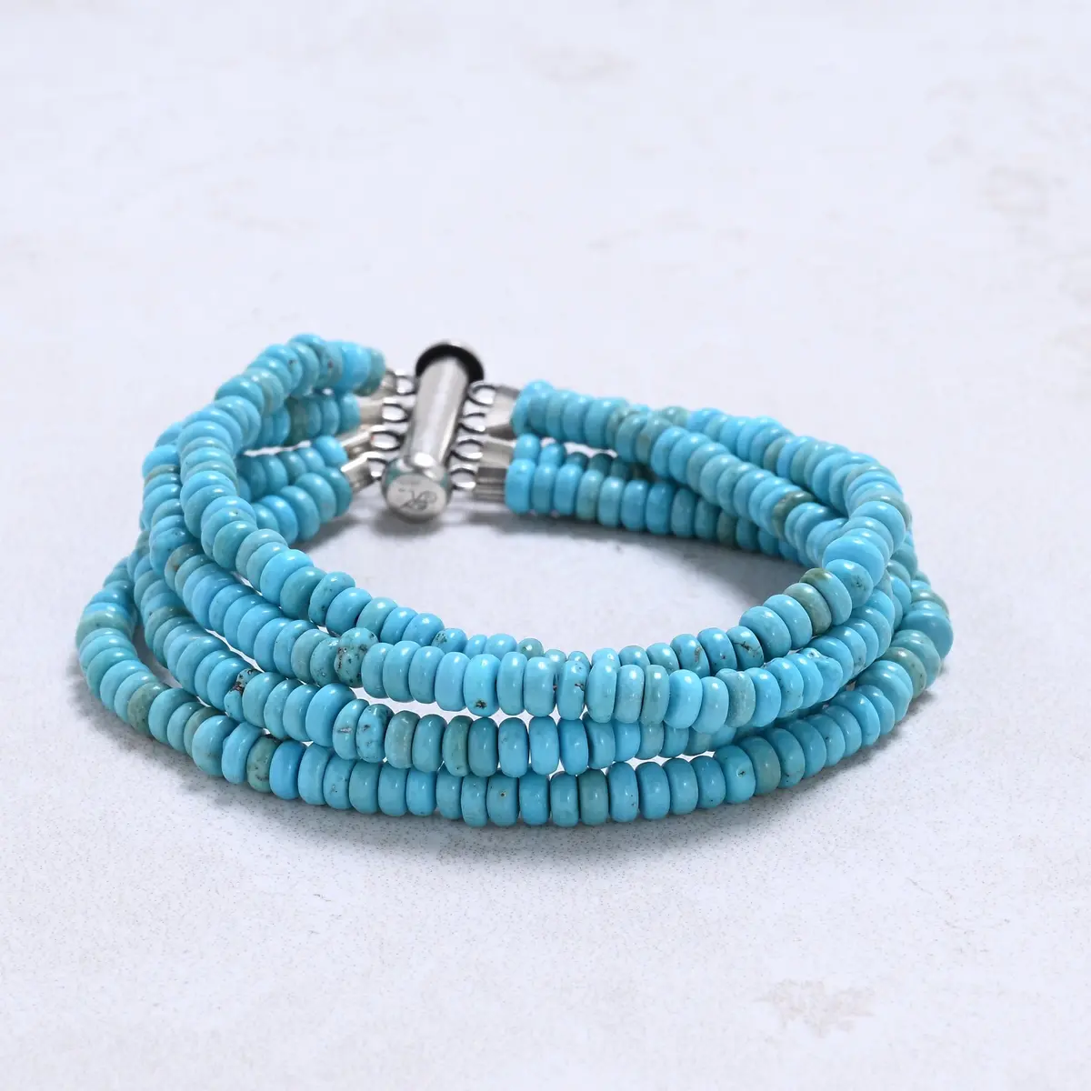 Turquoise Chip Gemstone Bracelet With Sterling Silver Clasp 1