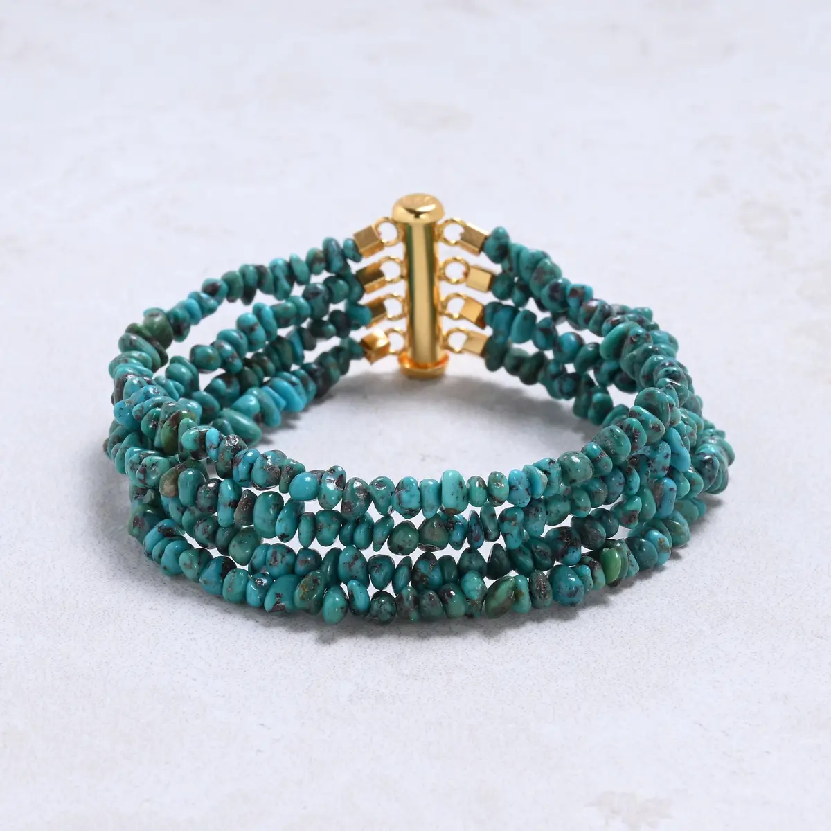 Turquoise Chip Gemstone Bracelet With Sterling Silver Clasp 1