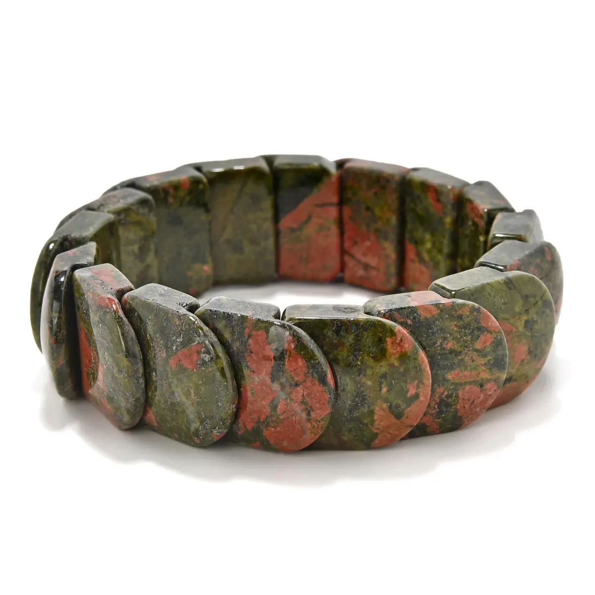 Unakite 20Mm Gemstone Elastic Bracelet 1