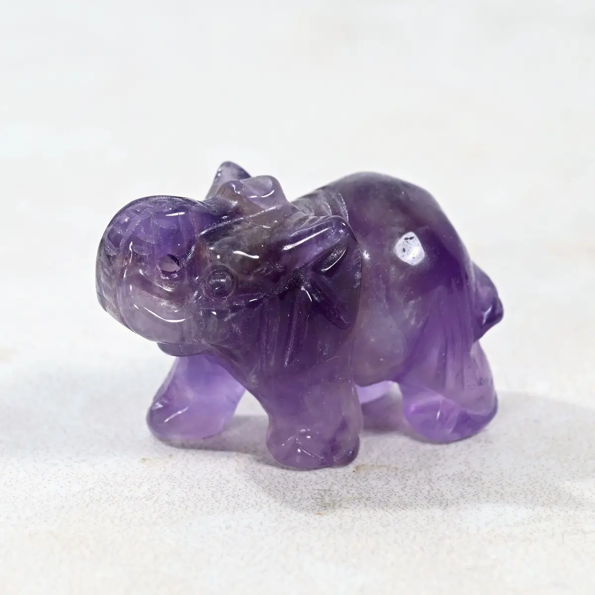 1.5" Amethyst Elephant Natural Gemstone Carving 1