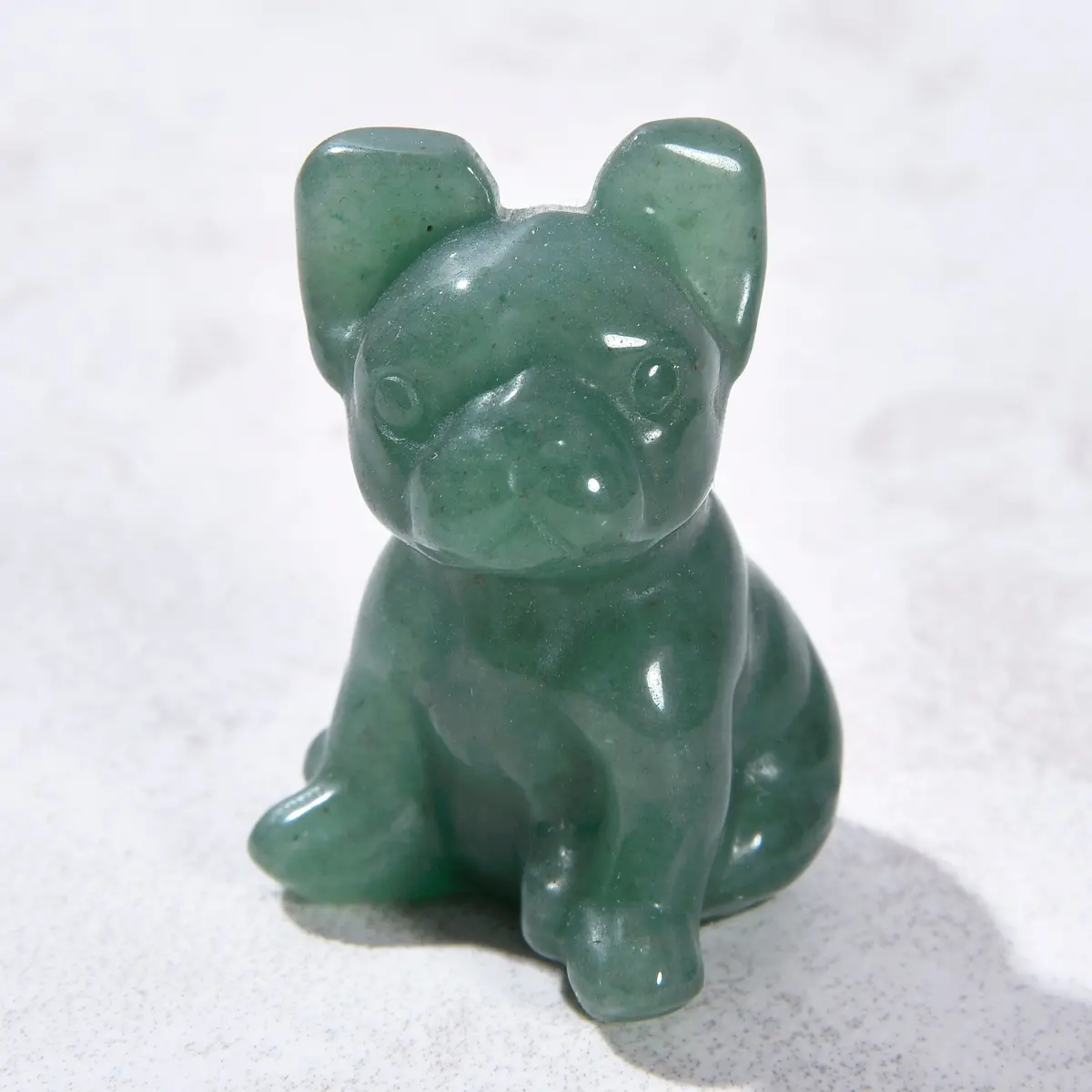 1.5" Aventurine Bulldog Natural Gemstone Carving 1