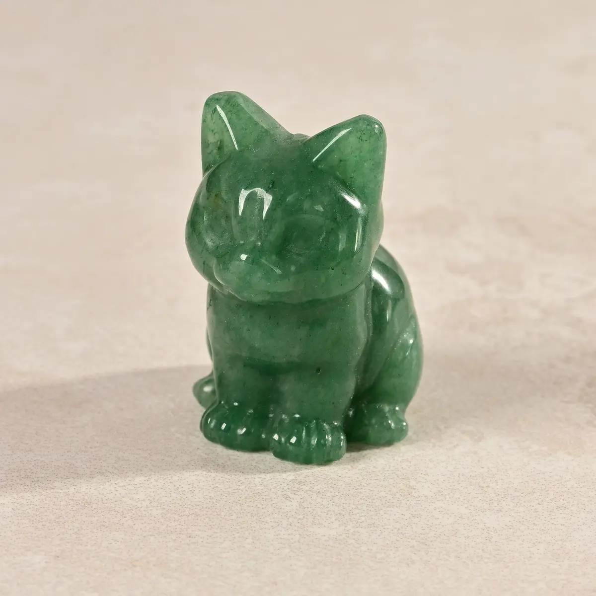 1.5" Aventurine Cat Natural Gemstone Carving 1