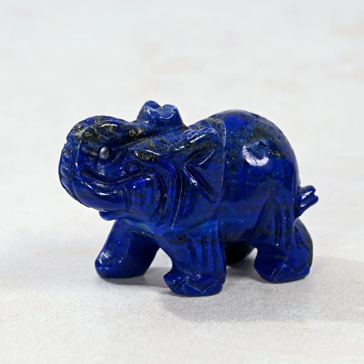 1.5" Lapis Elephant Natural Gemstone Carving 1