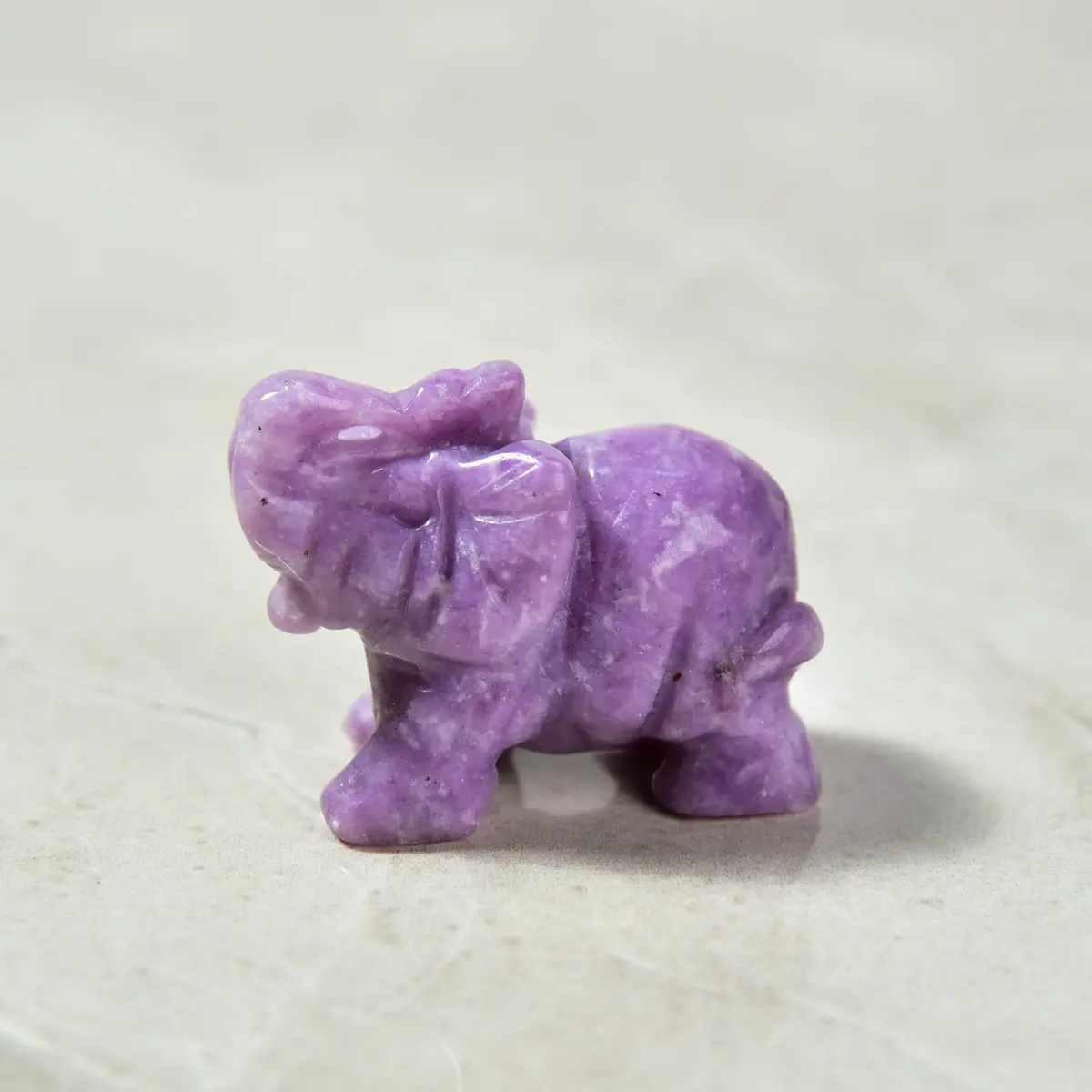 1.5" Lepidolite Elephant Natural Gemstone Carving 1