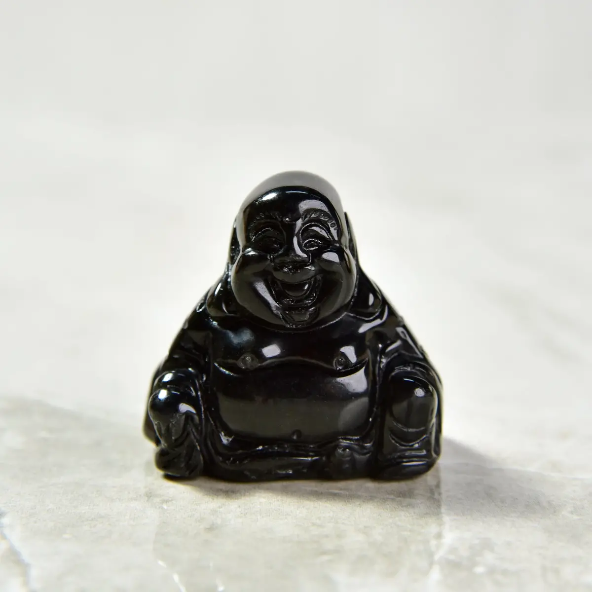 1.5" Obsidian Buddha Natural Gemstone Carving 1