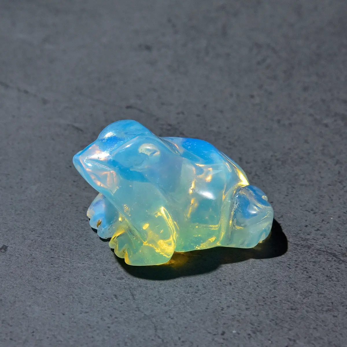1.5" Opalite Moonstone Frog Gemstone Carving 1