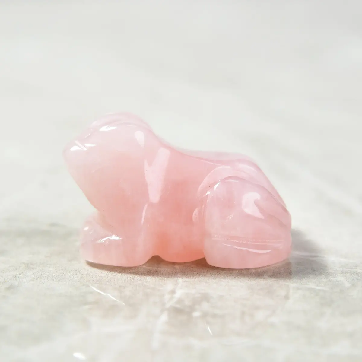 1.5" Rose Quartz Frog Natural Gemstone Carving 1