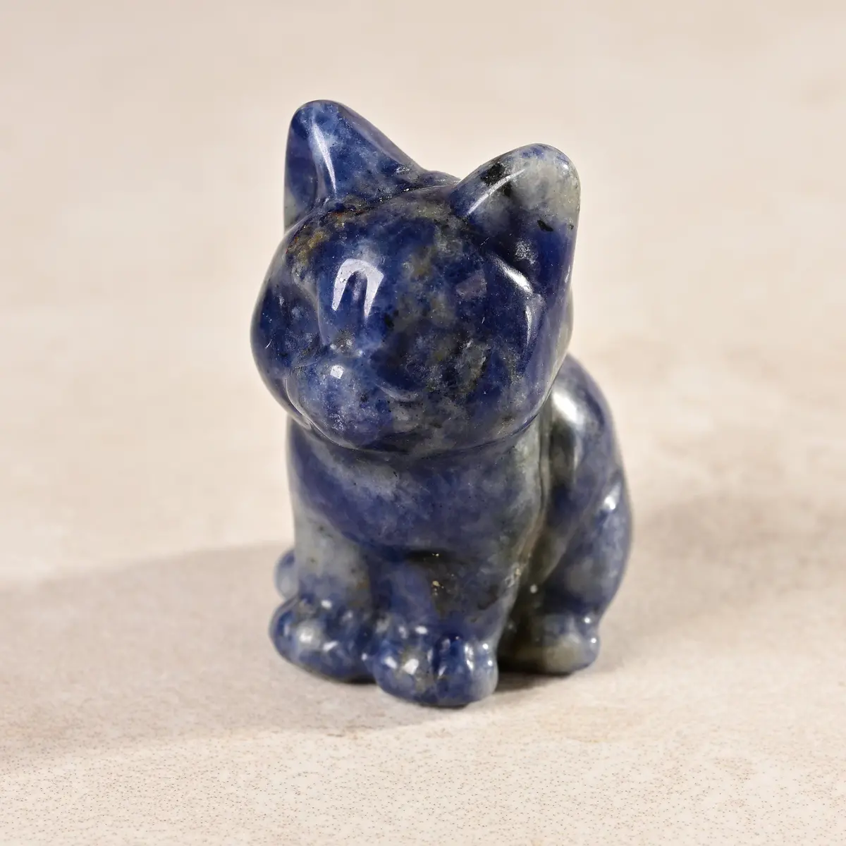 1.5" Sodalite Cat Natural Gemstone Carving 1