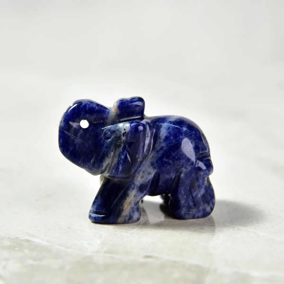 1.5" Sodalite Elephant Natural Gemstone Carving 1