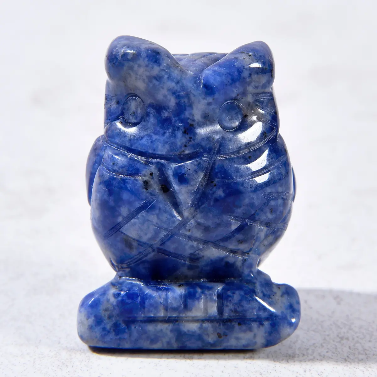 1.5" Sodalite Owl Natural Gemstone Carving 1