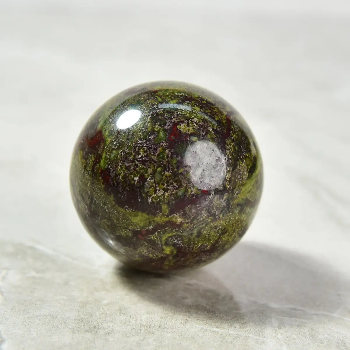 1.6" Bloodstone Sphere Natural Gemstone Carving 1