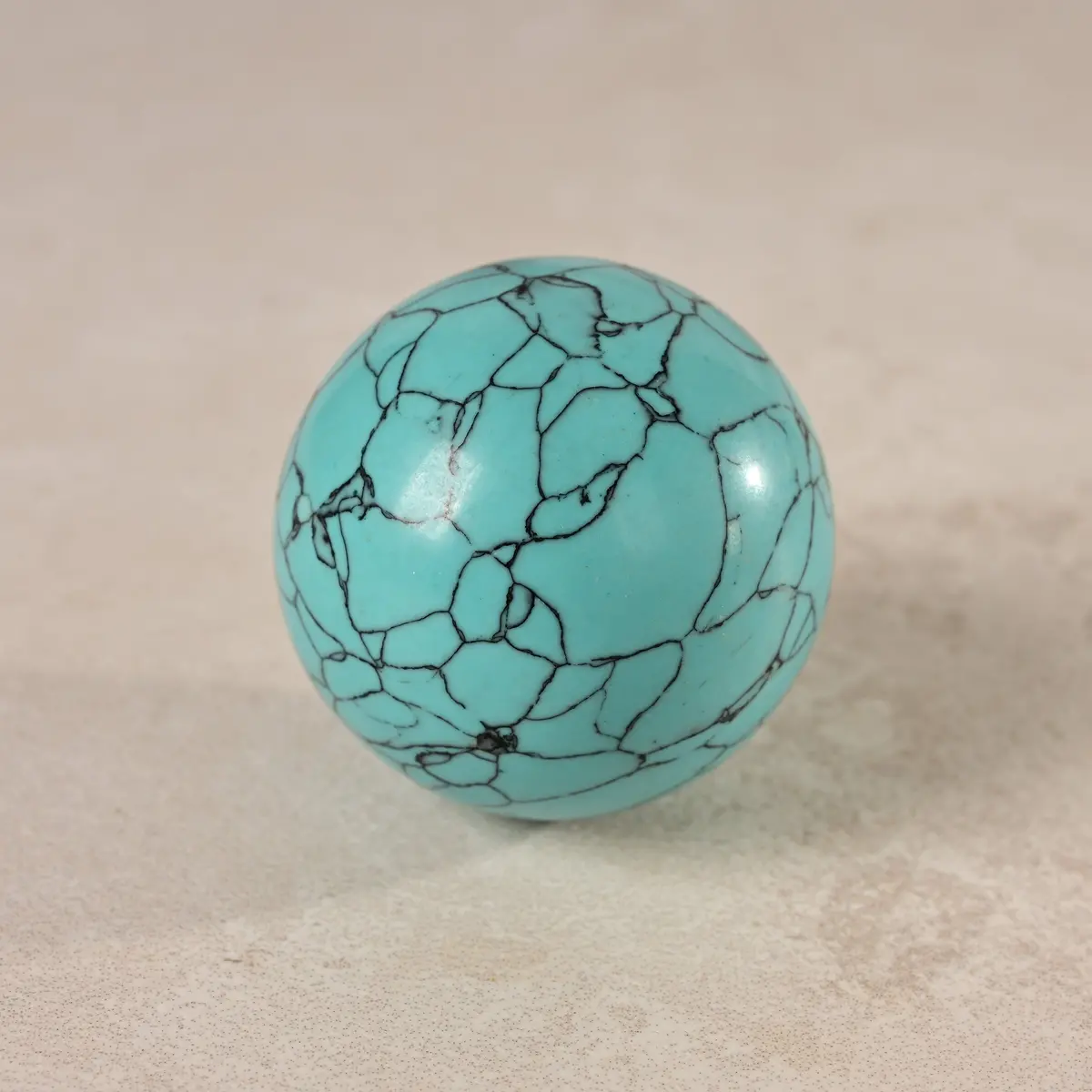 1.6" Howlite Turquoise Sphere Gemstone Carving 1