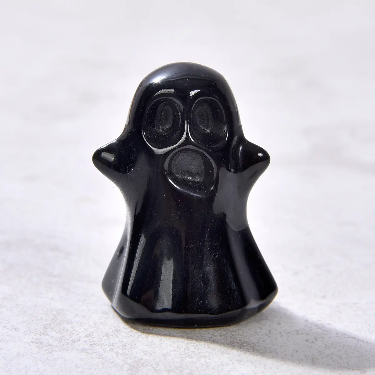 1.75" Obsidian Ghost Natural Gemstone Carving 1