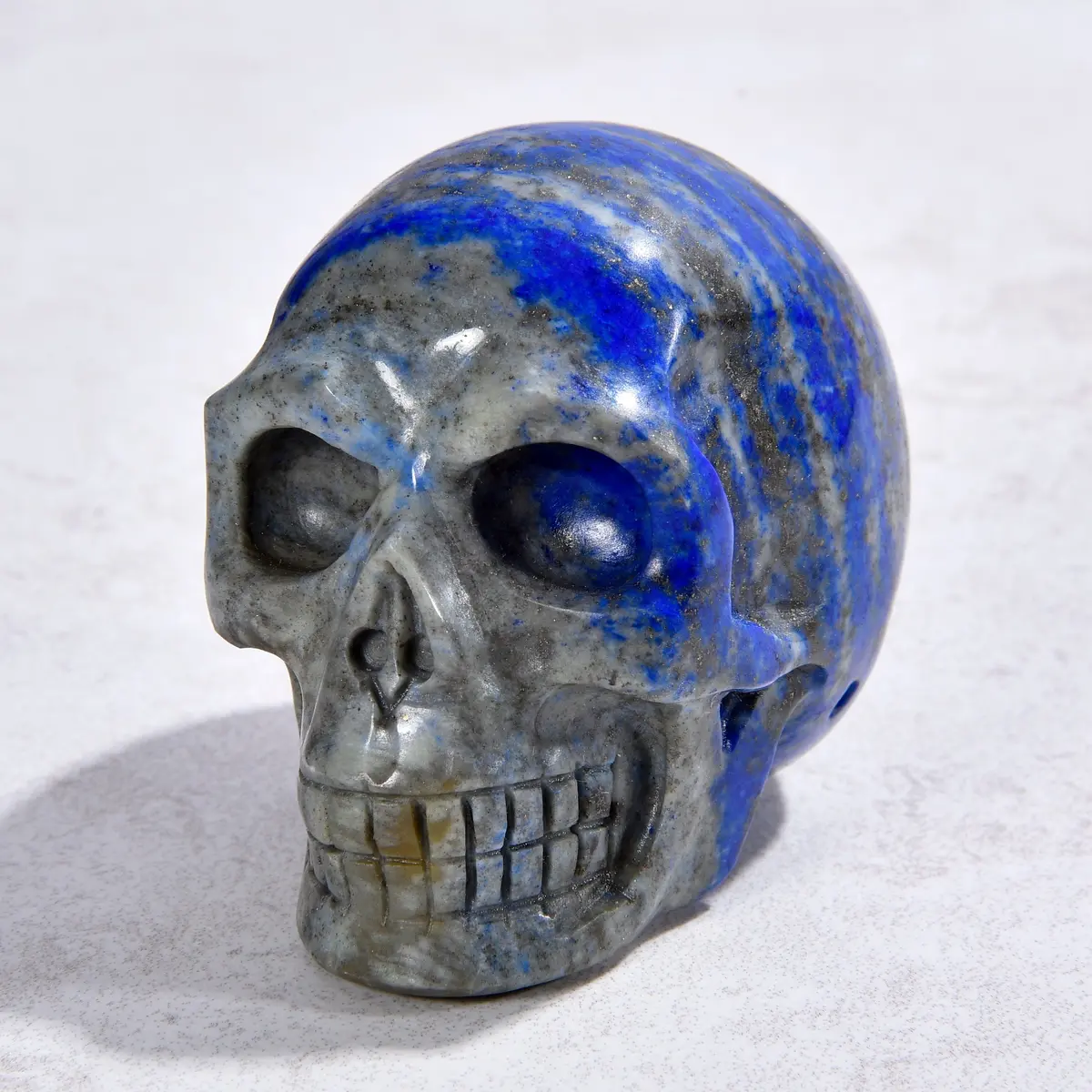 1.8" Natural Lapis Skull Gemstone Carving 1