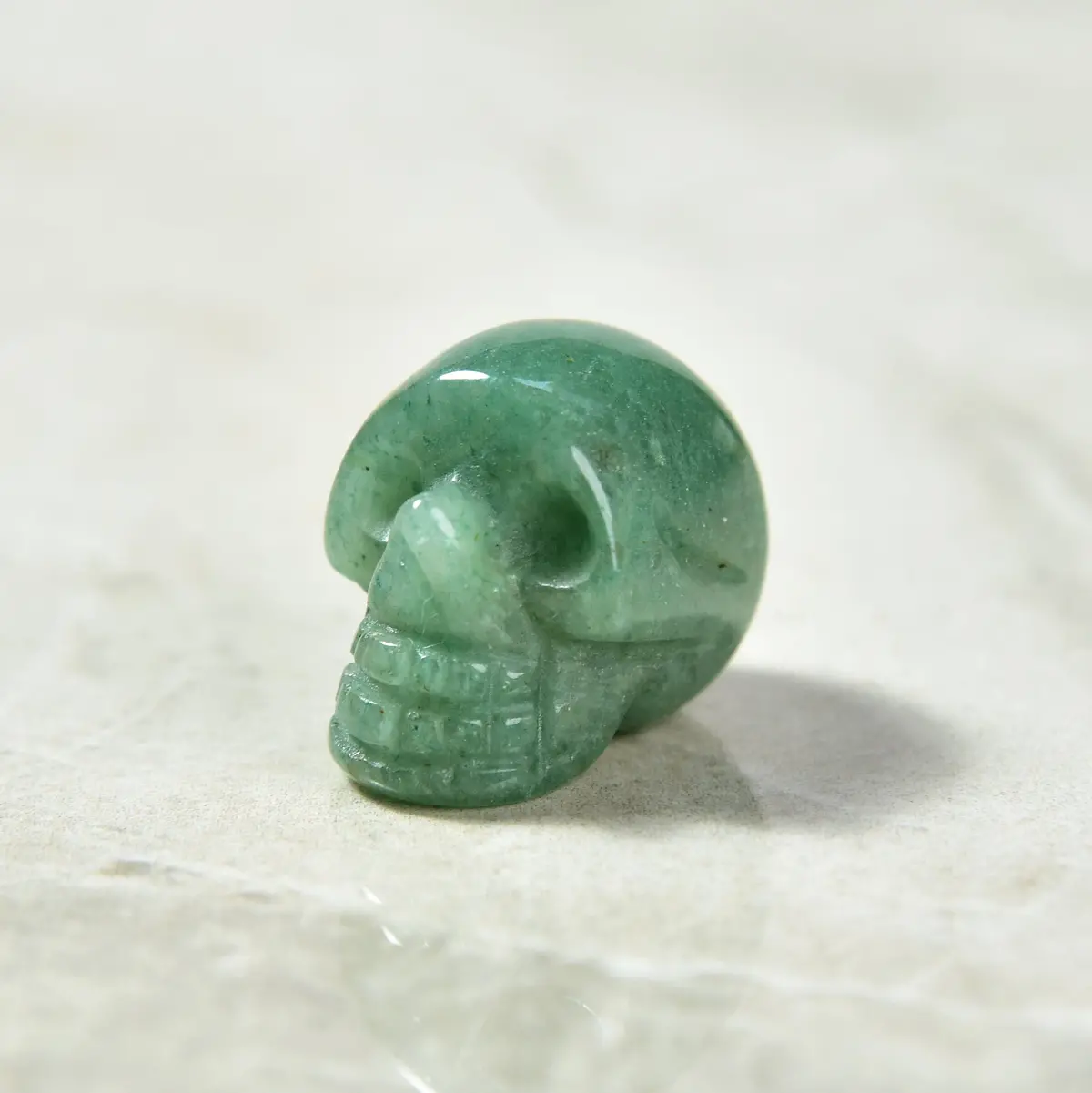 1" Aventurine Skull Natural Gemstone Carving 1