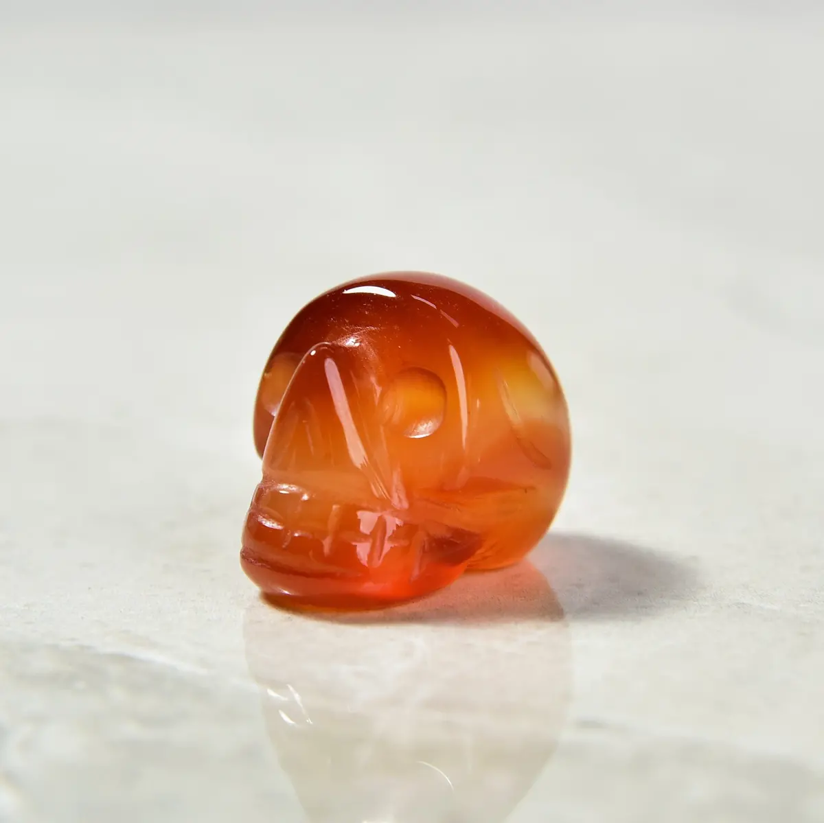 1" Carnelian Skull Natural Gemstone Carving 1