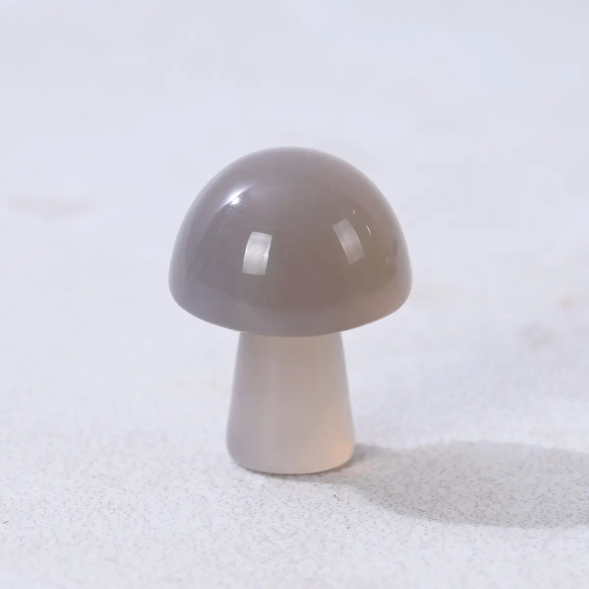 1" Gray Agate Mushroom Natural Gemstone Carving 1