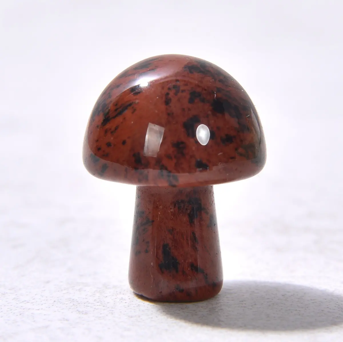 1" Mahogany Mushroom Natural Gemstone Carving 1
