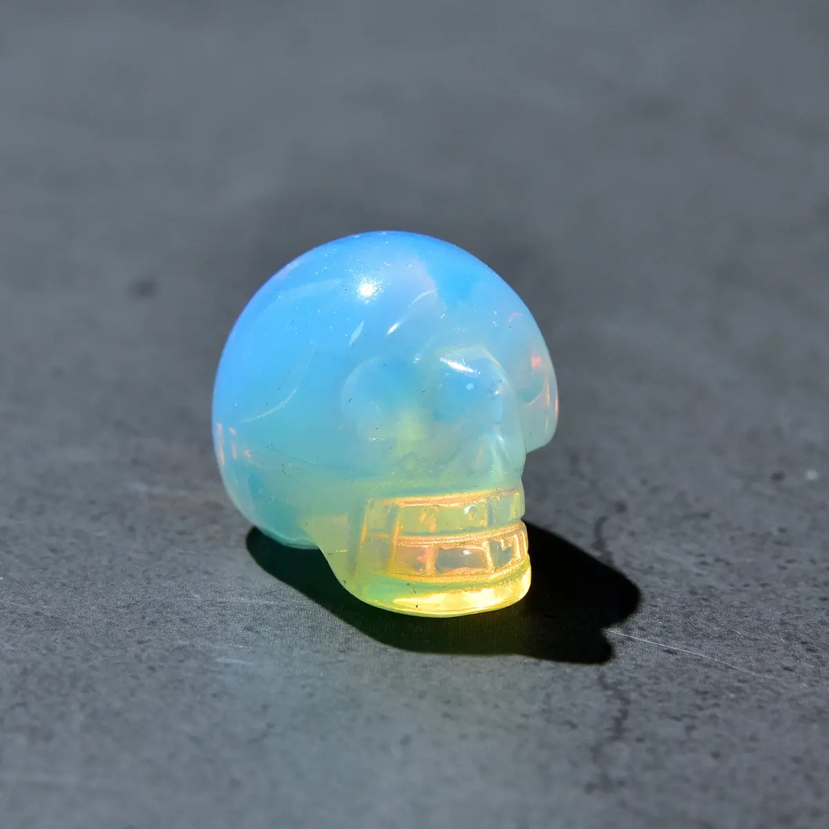 1" Opalite Moonstone Skull Gemstone Carving 1