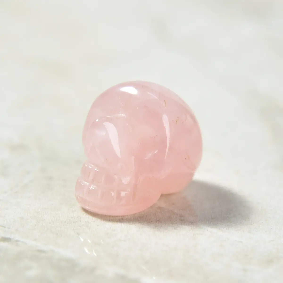 1" Rose Quartz Skull Natural Gemstone Carving 1