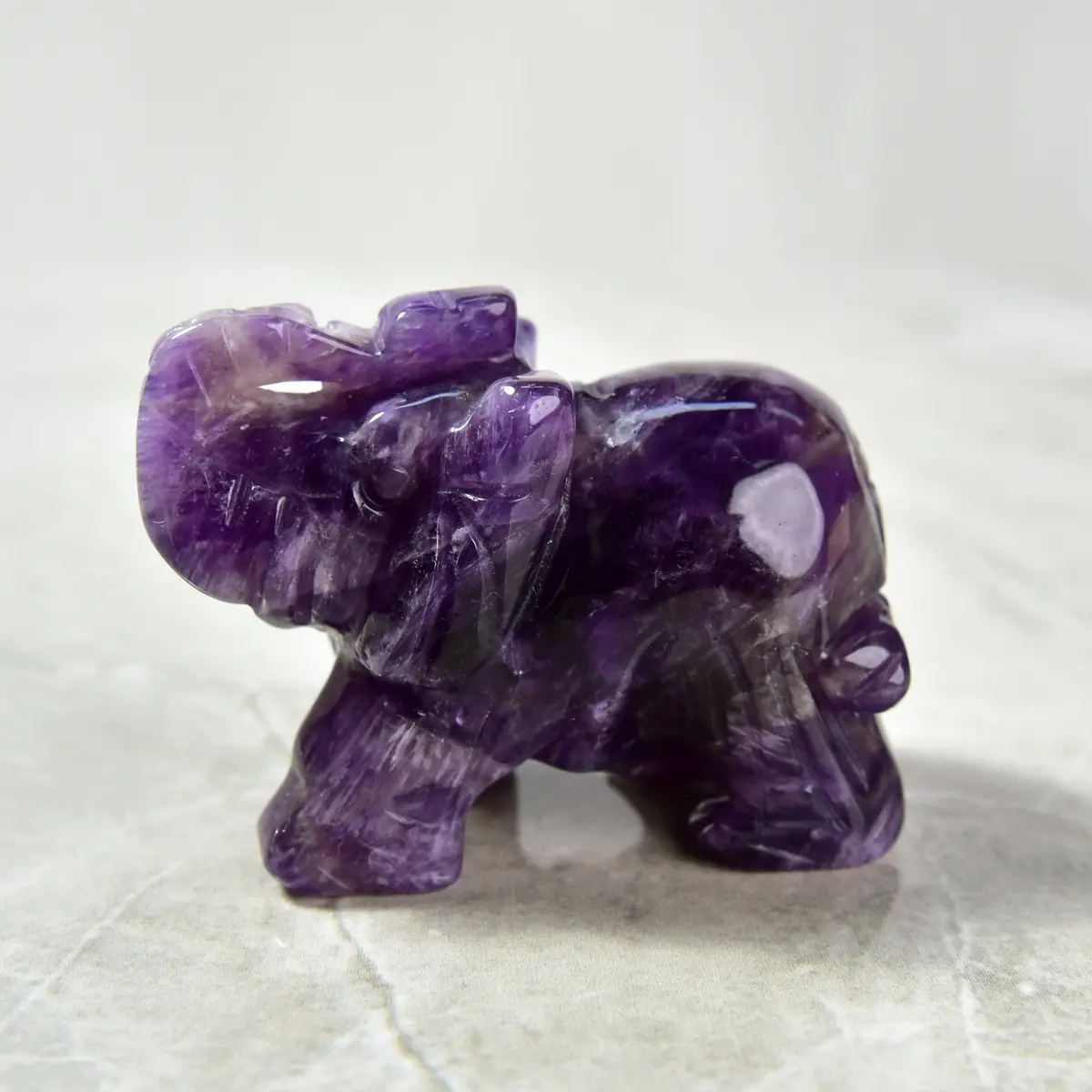 2.5" Amethyst Elephant Natural Gemstone Carving 1