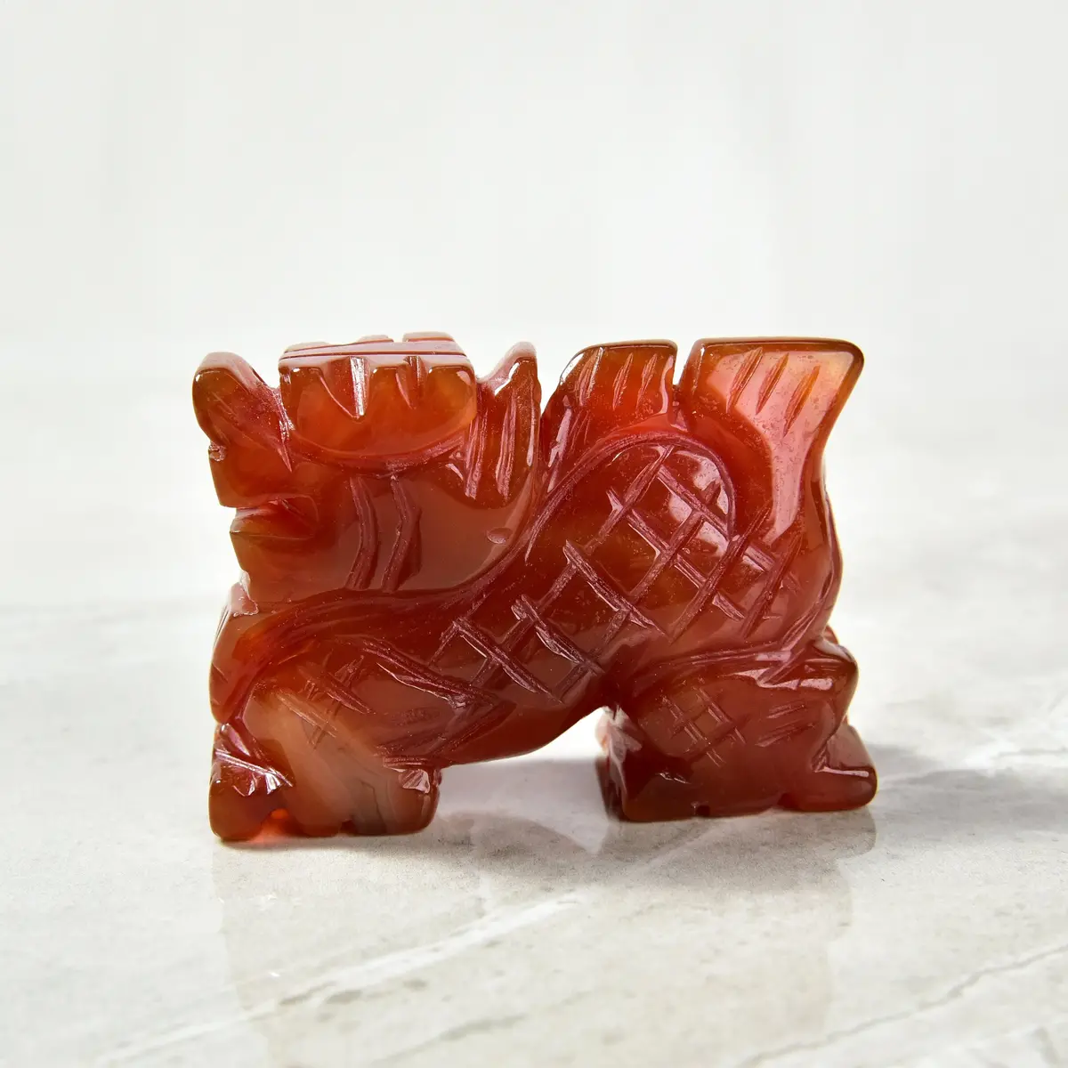 2.5" Carnelian Dragon Natural Gemstone Carving 1