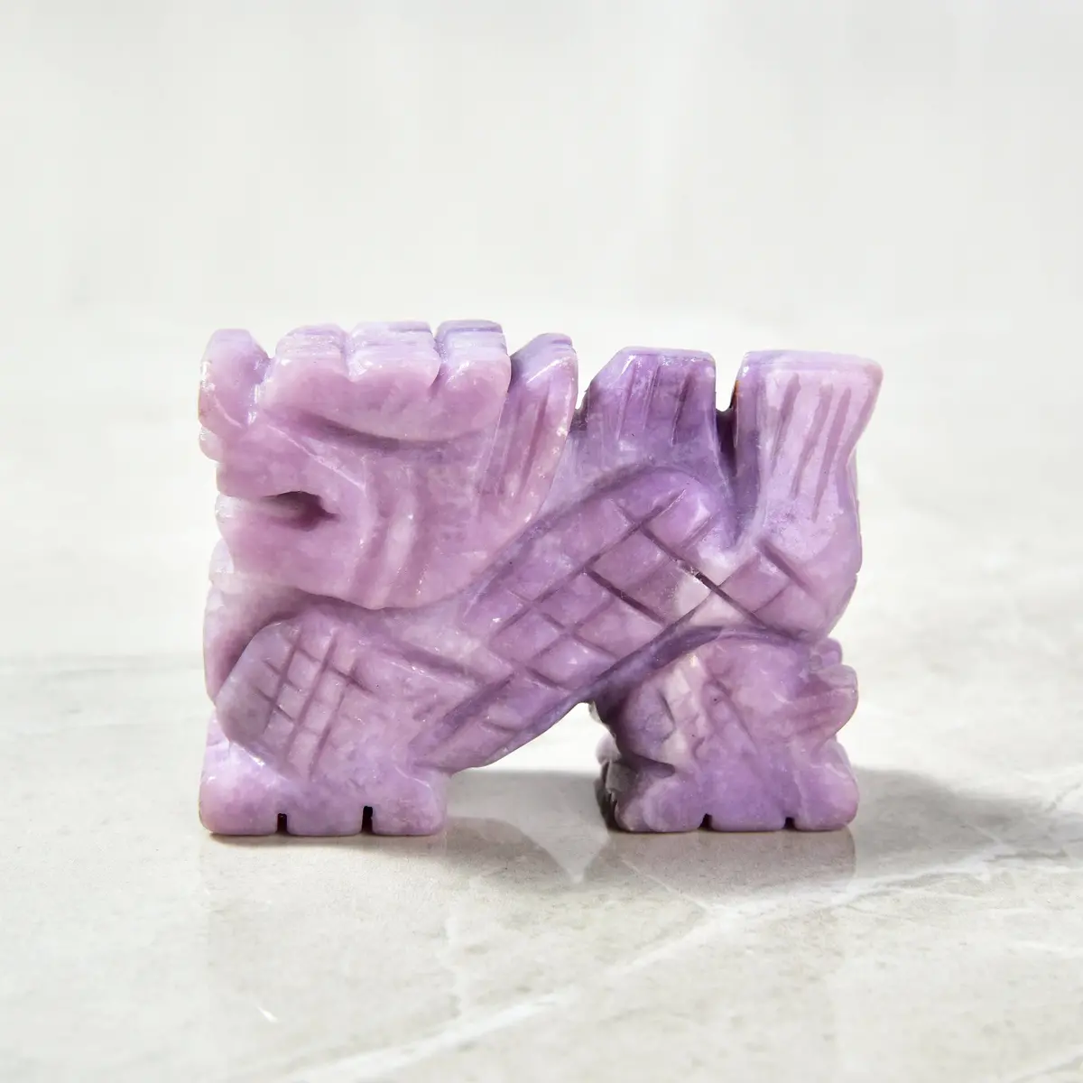 2.5" Lepidolite Dragon Natural Gemstone Carving 1