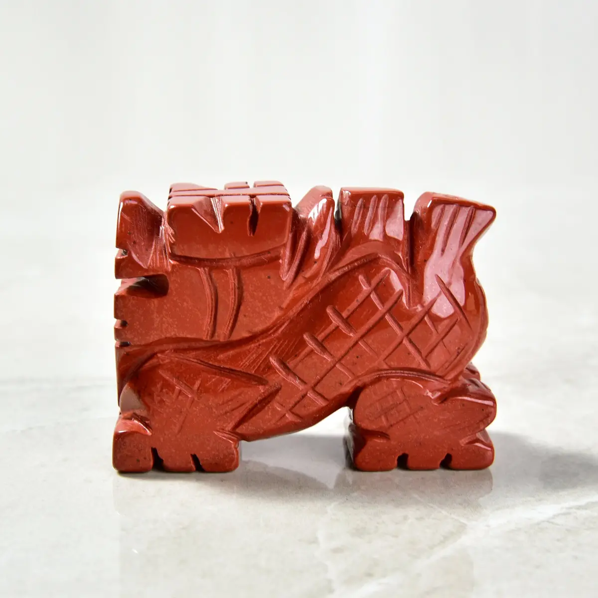 2.5" Red Jasper Dragon Natural Gemstone Carving 1