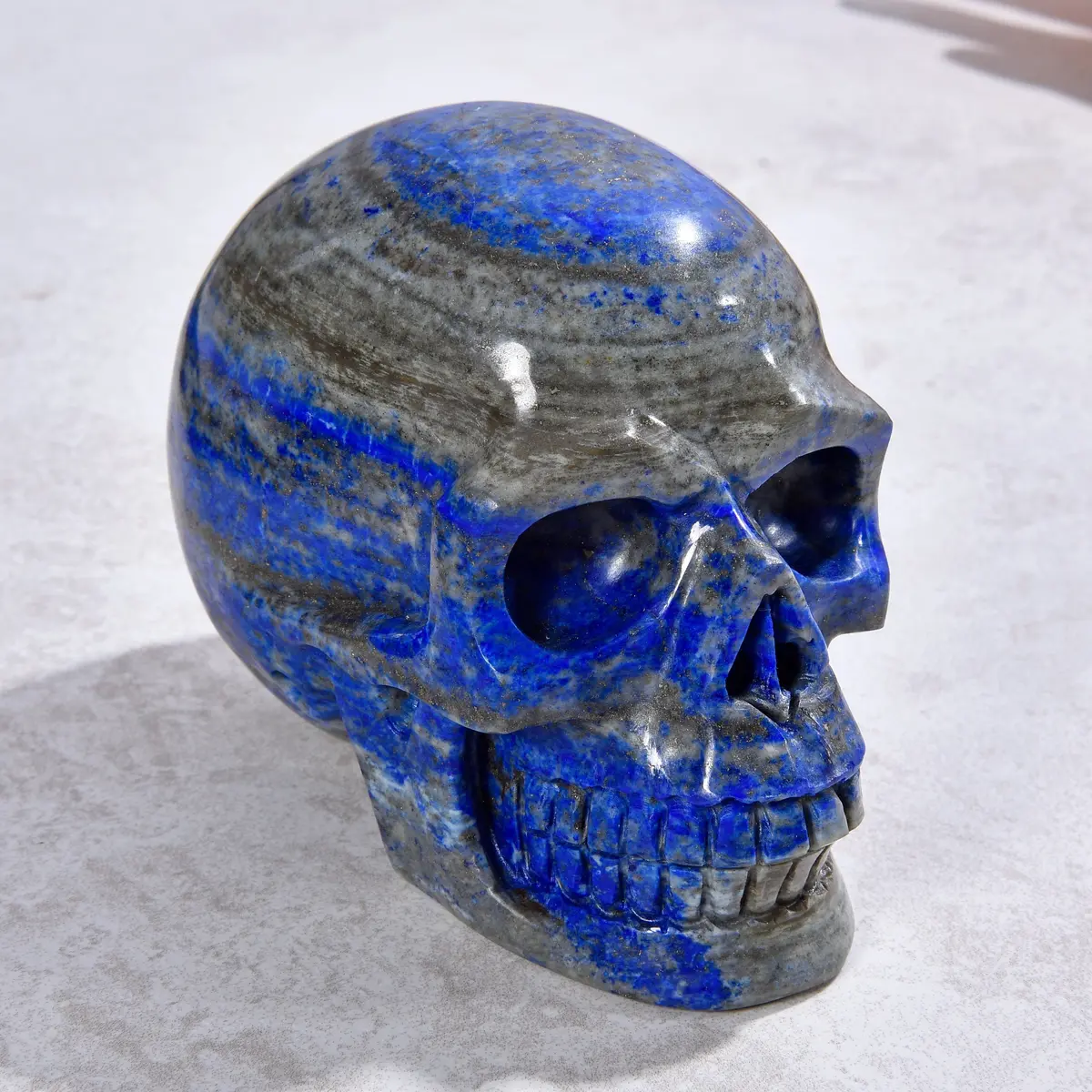 2.6" Natural Lapis Skull Gemstone Carving 1