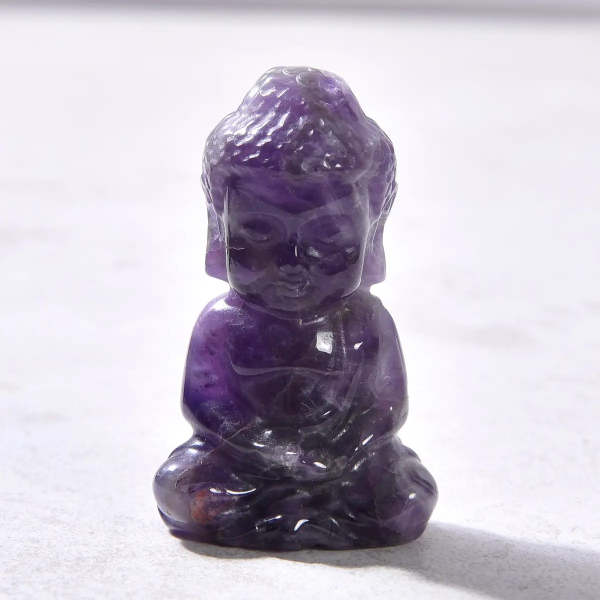 2" Amethyst Baby Buddha Natural Gemstone Carving 1