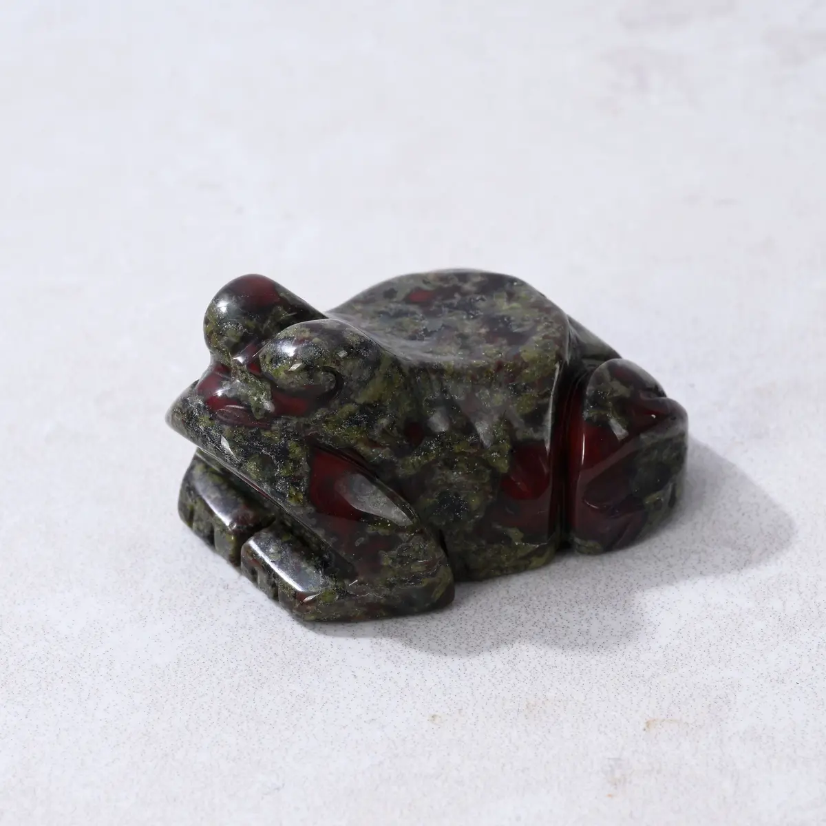 2" Bloodstone Frog Natural Gemstone Carving 1