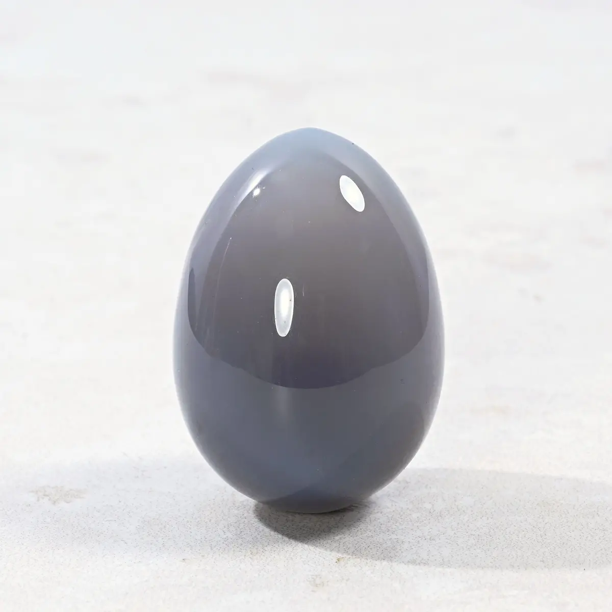 2" Gray Agate Egg Natural Gemstone Carving 1
