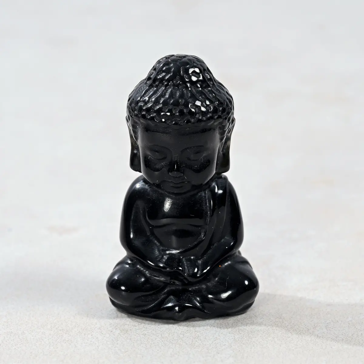2" Obsidian Baby Buddha Natural Gemstone Carving 1