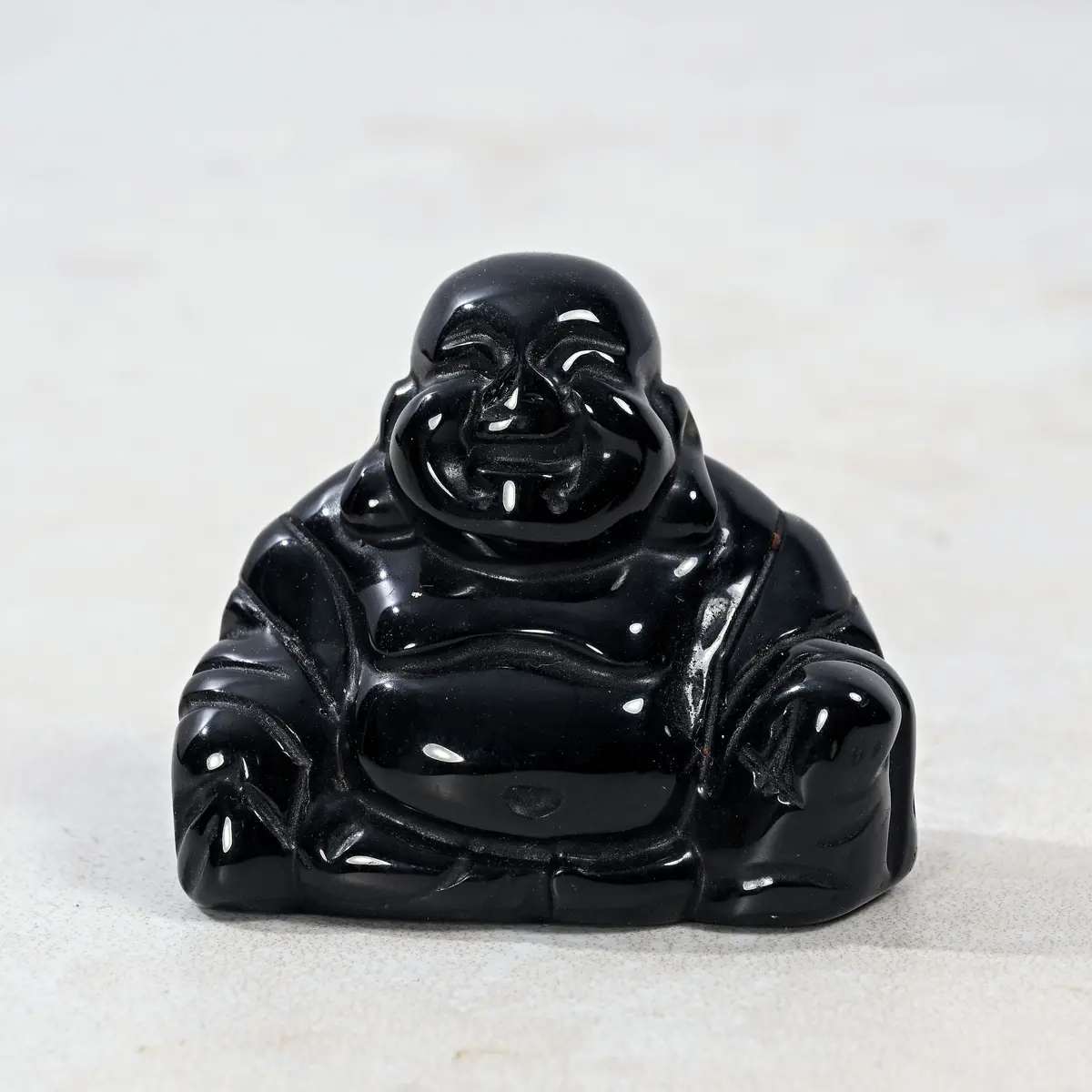 2" Obsidian Baby Buddha Natural Gemstone Carving 1